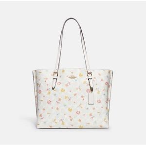 Mollie Tote In Signature Canvas Mystical Floral Print With Wallet. Open 2 trade
